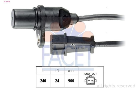 Sensor, crankshaft pulse Made in Italy - OE Equivalent 9.0279 Facet