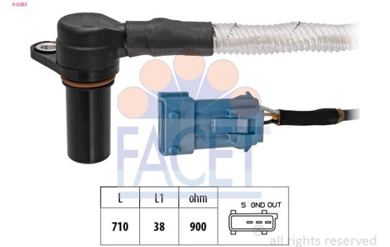 Sensor, crankshaft pulse Made in Italy - OE Equivalent 9.0283 Facet