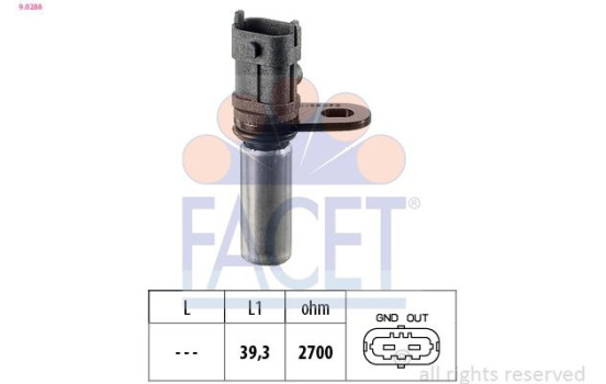 Sensor, crankshaft pulse Made in Italy - OE Equivalent 9.0288 Facet