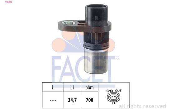 Sensor, crankshaft pulse Made in Italy - OE Equivalent 9.0292 Facet