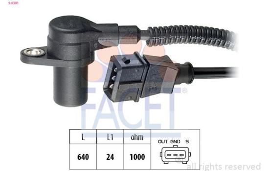 Sensor, crankshaft pulse Made in Italy - OE Equivalent 9.0301 Facet