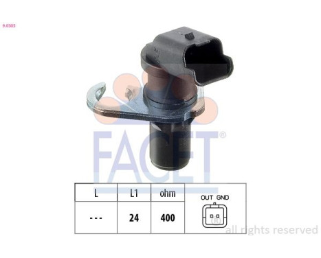 Sensor, crankshaft pulse Made in Italy - OE Equivalent 9.0303 Facet