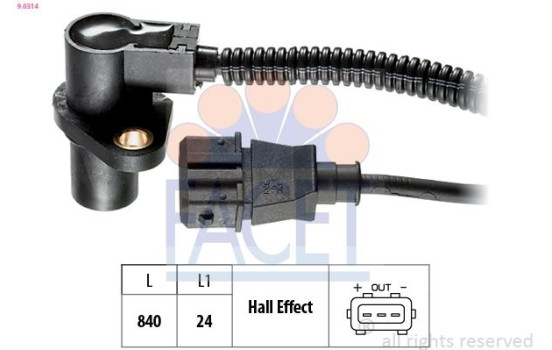 Sensor, crankshaft pulse Made in Italy - OE Equivalent 9.0314 Facet