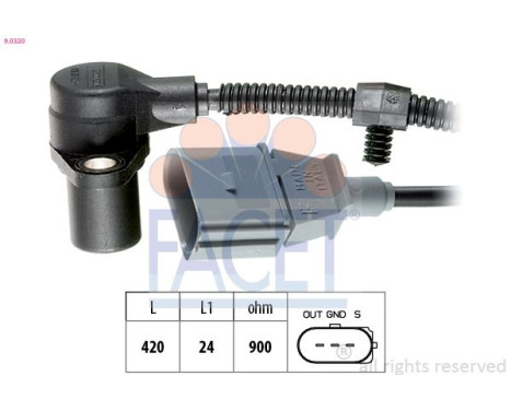 Sensor, crankshaft pulse Made in Italy - OE Equivalent 9.0320 Facet