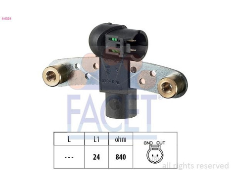 Sensor, crankshaft pulse Made in Italy - OE Equivalent 9.0324 Facet