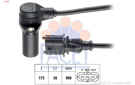 Sensor, crankshaft pulse Made in Italy - OE Equivalent 9.0382 Facet