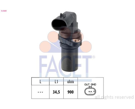 Sensor, crankshaft pulse Made in Italy - OE Equivalent 9.0389 Facet