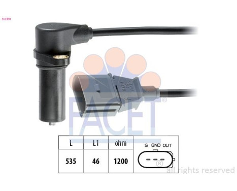 Sensor, crankshaft pulse Made in Italy - OE Equivalent 9.0391 Facet