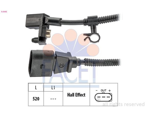 Sensor, crankshaft pulse Made in Italy - OE Equivalent 9.0445 Facet
