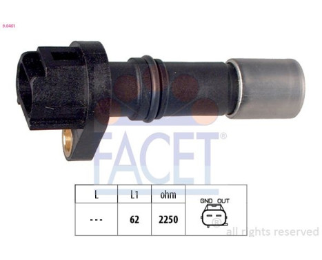 Sensor, crankshaft pulse Made in Italy - OE Equivalent 9.0461 Facet, Image 2