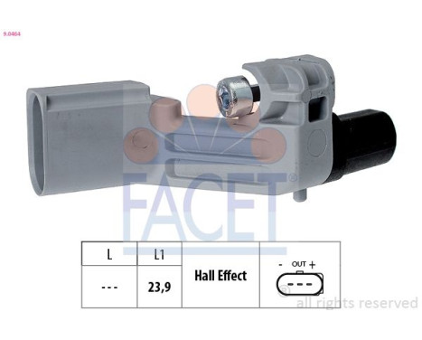 Sensor, crankshaft pulse Made in Italy - OE Equivalent 9.0464 Facet