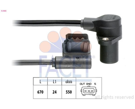 Sensor, crankshaft pulse Made in Italy - OE Equivalent 9.0485 Facet