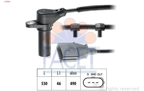 Sensor, crankshaft pulse Made in Italy - OE Equivalent 9.0504 Facet