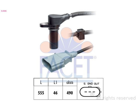 Sensor, crankshaft pulse Made in Italy - OE Equivalent 9.0505 Facet