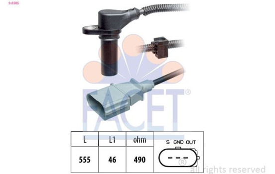 Sensor, crankshaft pulse Made in Italy - OE Equivalent 9.0505 Facet