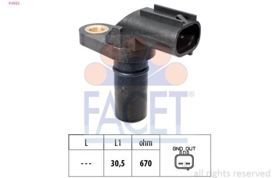 Sensor, crankshaft pulse Made in Italy - OE Equivalent 9.0522 Facet