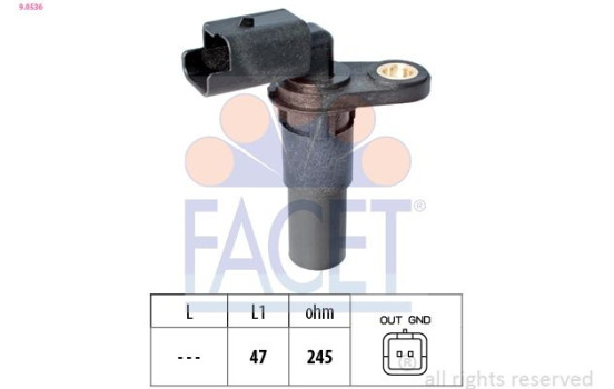 Sensor, crankshaft pulse Made in Italy - OE Equivalent 9.0536 Facet