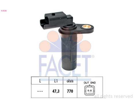 Sensor, crankshaft pulse Made in Italy - OE Equivalent 9.0538 Facet
