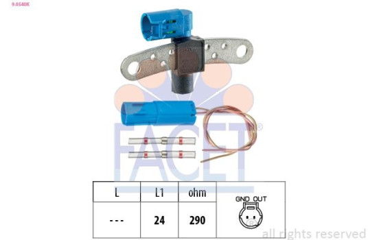 Sensor, crankshaft pulse Made in Italy - OE Equivalent 9.0540K Facet