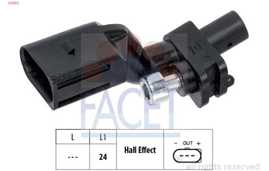 Sensor, crankshaft pulse Made in Italy - OE Equivalent 9.0552 Facet