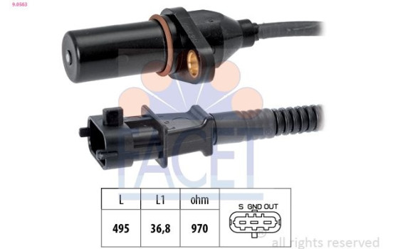 Sensor, crankshaft pulse Made in Italy - OE Equivalent 9.0563 Facet