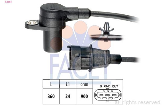 Sensor, crankshaft pulse Made in Italy - OE Equivalent 9.0564 Facet