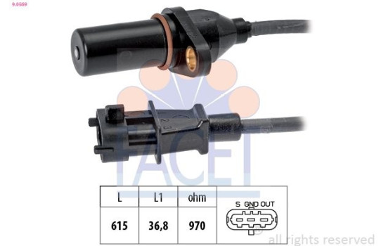 Sensor, crankshaft pulse Made in Italy - OE Equivalent 9.0569 Facet