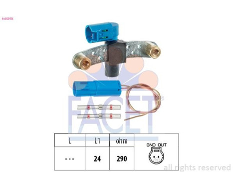 Sensor, crankshaft pulse Made in Italy - OE Equivalent 9.0597K Facet