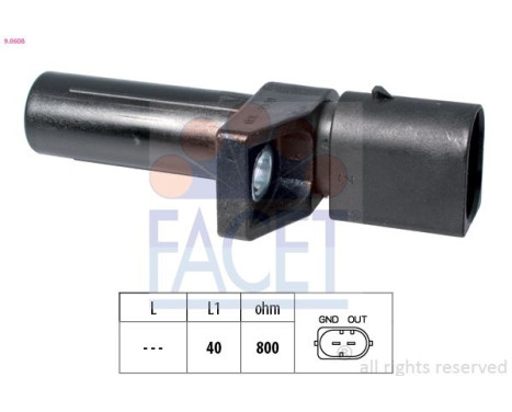 Sensor, crankshaft pulse Made in Italy - OE Equivalent 9.0608 Facet