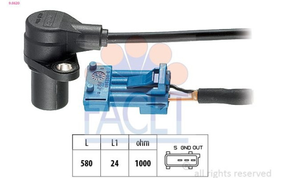 Sensor, crankshaft pulse Made in Italy - OE Equivalent 9.0620 Facet