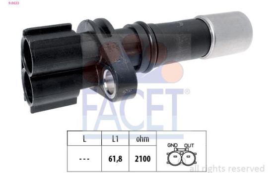 Sensor, crankshaft pulse Made in Italy - OE Equivalent 9.0633 Facet