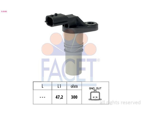 Sensor, crankshaft pulse Made in Italy - OE Equivalent 9.0646 Facet