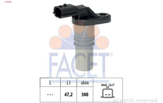 Sensor, crankshaft pulse Made in Italy - OE Equivalent 9.0646 Facet