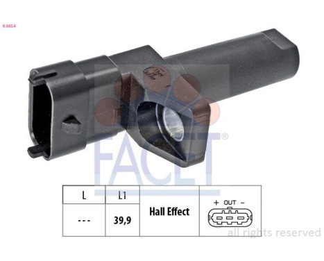 Sensor, crankshaft pulse Made in Italy - OE Equivalent 9.0654 Facet