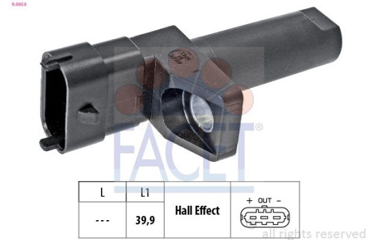 Sensor, crankshaft pulse Made in Italy - OE Equivalent 9.0654 Facet