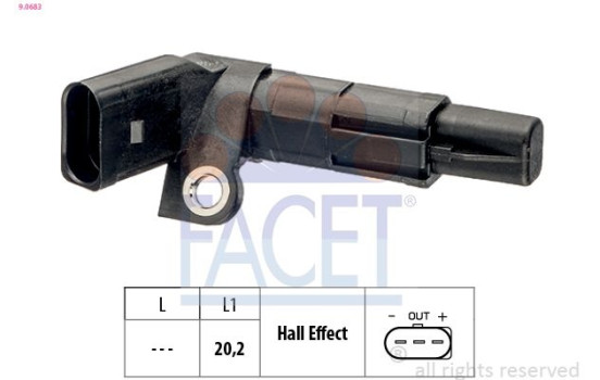 Sensor, crankshaft pulse Made in Italy - OE Equivalent 9.0683 Facet