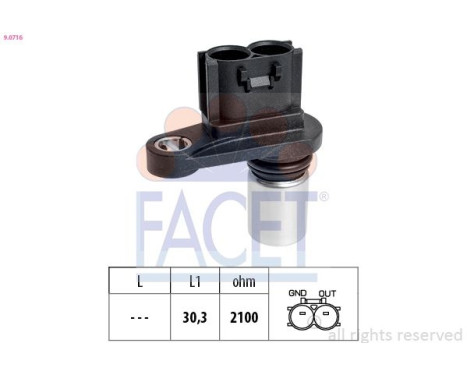 Sensor, crankshaft pulse Made in Italy - OE Equivalent 9.0716 Facet