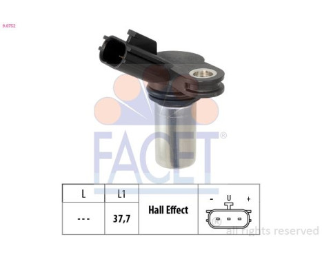 Sensor, crankshaft pulse Made in Italy - OE Equivalent 9.0752 Facet