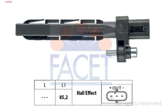 Sensor, crankshaft pulse Made in Italy - OE Equivalent 9.0758 Facet