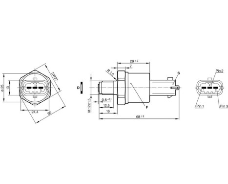 Sensor, fuel pressure DS-RDS2 Bosch, Image 3