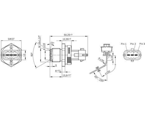 Sensor, fuel pressure RDS4.21800BAR Bosch