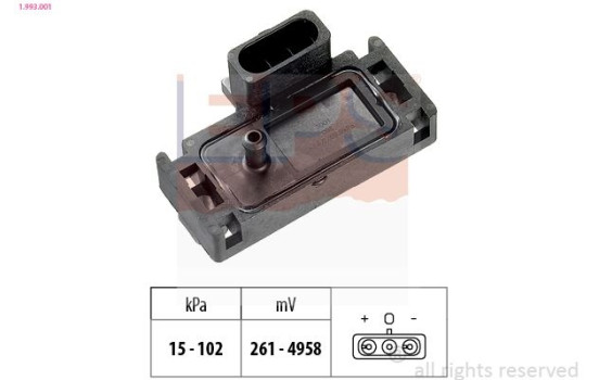 Air Pressure Sensor, height adaptation Made in Italy - OE Equivalent 1.993.001 EPS Facet
