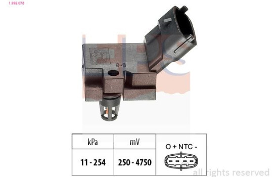 Air Pressure Sensor, height adaptation Made in Italy - OE Equivalent 1.993.078 EPS Facet