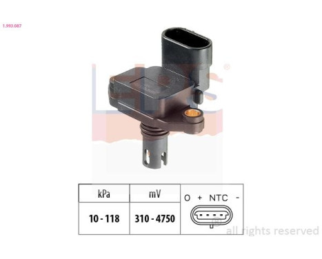 Air Pressure Sensor, height adaptation Made in Italy - OE Equivalent 1.993.087 EPS Facet