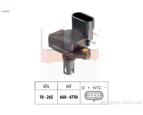 Air Pressure Sensor, height adaptation Made in Italy - OE Equivalent 1.993.089 EPS Facet