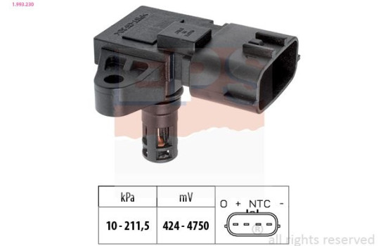 Air Pressure Sensor, height adaptation Made in Italy - OE Equivalent 1.993.230 EPS Facet