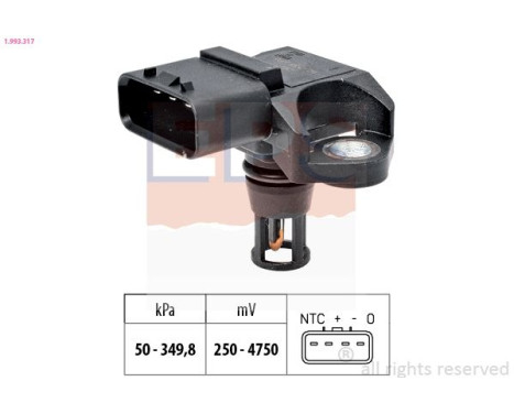 Air Pressure Sensor, height adaptation Made in Italy - OE Equivalent 1.993.317 EPS Facet