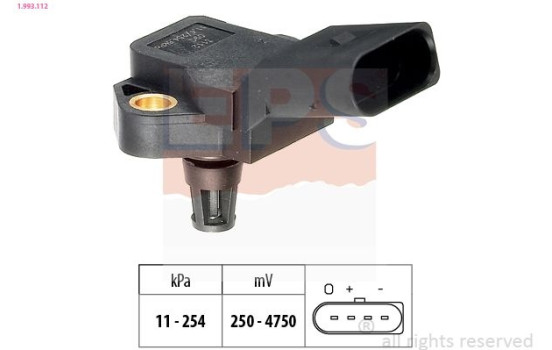 Pressure Sensor, brake booster Made in Italy - OE Equivalent 1.993.112 EPS Facet