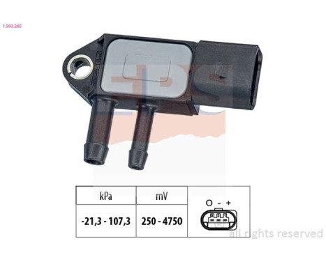 Sensor, exhaust pressure Made in Italy - OE Equivalent 1.993.265 EPS Facet