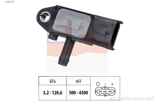 Sensor, exhaust pressure Made in Italy - OE Equivalent 1.993.273 EPS Facet